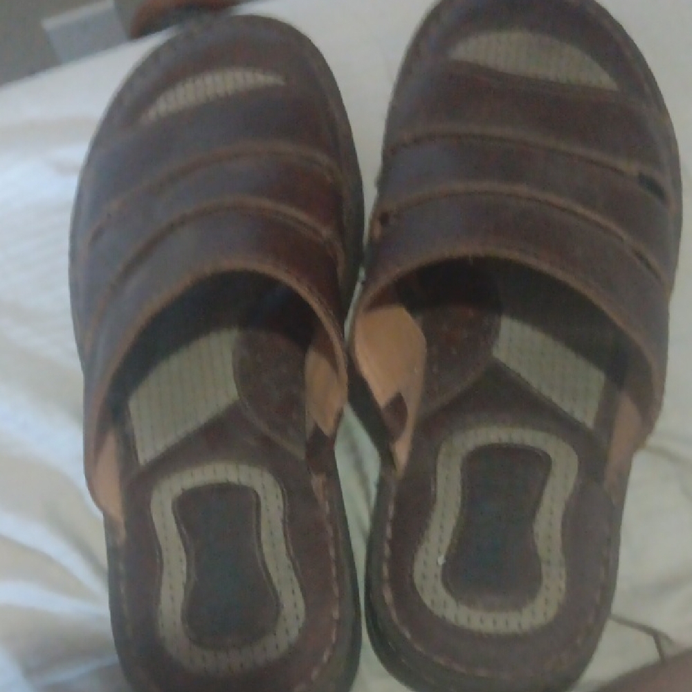 Born Brown Comfort Sandals with Leather Straps